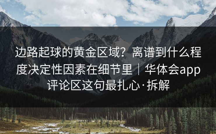 边路起球的黄金区域？离谱到什么程度决定性因素在细节里｜华体会app评论区这句最扎心·拆解