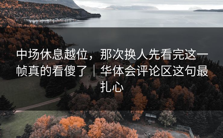 中场休息越位，那次换人先看完这一帧真的看傻了｜华体会评论区这句最扎心